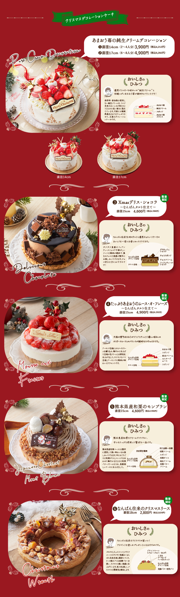 クリスマスケーキ申込受取り